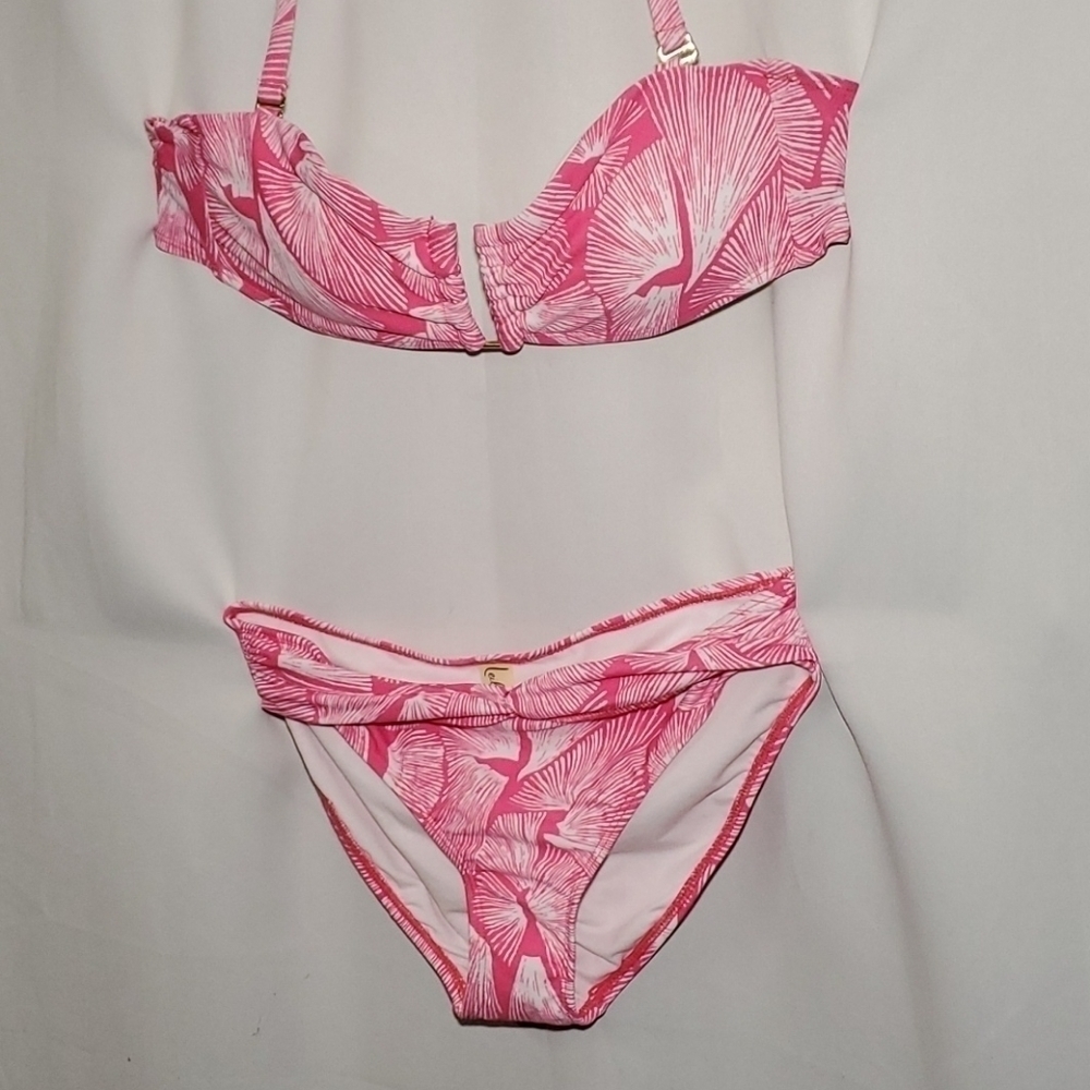 Leilani Bikini Size 6 Pink White Floral - Picture 3 of 10
